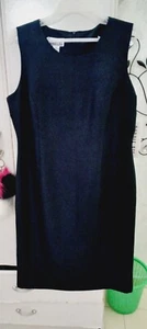 Vintage NWT 100% Silk Dress Robbie Bee Sleeveless Black Tank Women's 10 Classic - Picture 1 of 3