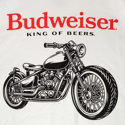 CAMISA DE CERVEZA HARLEY BUDWEISER PARA HOMBRE 3XL XXXL BLANCA MOTOCICLISTA CASUAL BROTE NUEVA CON ETIQUETAS Foto 1 de 4