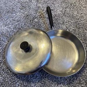 Vintage Revere Ware 1801  10.5 Inch Skillet Frying Pan With Lid Copper Bottom - Picture 1 of 6