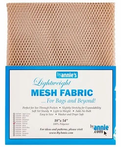 By Annie Lightweight Mesh Fabric Natural 18x54in - Picture 1 of 1