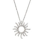 3/8 Cttw Diamond Sun Necklace In 14K White Gold