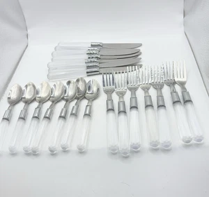 Stanley Roberts City Lights Set 21 Löffel Gabeln klar Kunststoffgriff Prisma - Bild 1 von 9