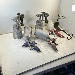 Lot Of 5 HVLP Spray Guns 2 Stands AirAce SGGH90 ATD Tools With 4 Metal Canister - Bild 1 von 19