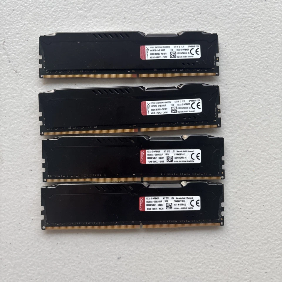 Hyper X Fury 16GB (4GBx4) RAM DDR4-2133MHz 1.2V HX421C14FBK2/8  HX421C14FB/4 - Image 1 of 1