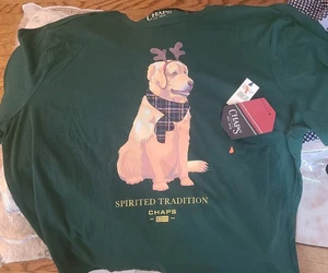 Chaps Ralph Lauren Unisex Golden Retriever Christmas TShirt Only Size 2 XL NWT - Bild 1 von 10