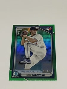 2024 Bowman Draft Chrome Trey Yesavage Chrome Green Refractor 1st /99 BDC-92 - Picture 1 of 2