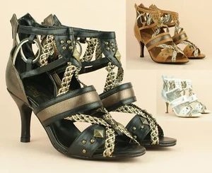 ZAPATOS SANDALIAS DE VERANO SEÑORA MUJER TACÓN MEDIO GLADIADOR CREMALLERA PEEP TOE CORREA - Imagen 1 de 25