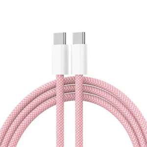 ONE NEW Braided C-TYPE-C (PINK) Charging Data SYNC Charger Cable Cord - Photo 1 sur 4