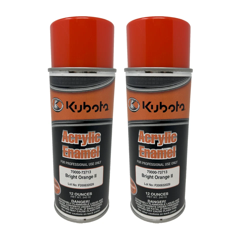 Two Pack Genuine OEM Kubota 70000-73713 Bright Orange II Touch Up Spray Paint - Image 1 of 1