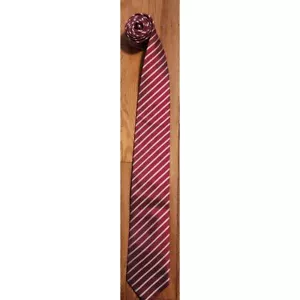 Haines & Bonner London Handmade All Silk Red Striped Classic Men's Tie - Picture 1 of 4