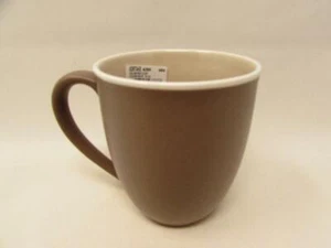 Colortrio Clay by Noritake Mug Taupe Out, Khaki In, Coupe, White Trim    b228 - Picture 1 of 2