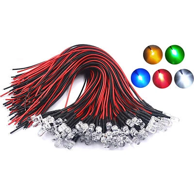 10PCS 3mm Pre Wired LED DC9-12V Lights Emitting Diodes Micro Mini LED Diodes Lam - Image 1 of 4