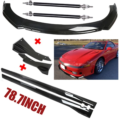 For Mitsubishi 3000GT Front Rear Bumper Lip Splitter Spoiler Kit Side Skirts - Imagem 1 de 4