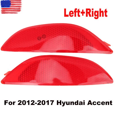 Reflector de parachoques trasero para Hyundai Accent 2012-2017 par/juego diestro y derecho sedán CAPA Foto 1 de 4