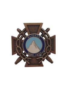 Insigne FFI maquis des Glieres Mars 1944 RETIRAGE ancien - Foto 1 di 2