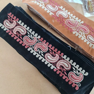 Paisley Embroidered Faux Suede Decorative Patches Clearance Lot for Sewing - Image 1 of 3