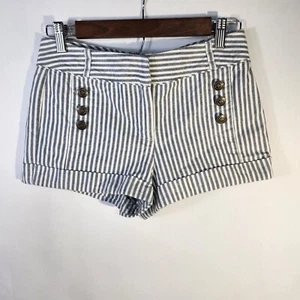 Forever 21 Nautical Style Striped Hot pants 100% Cotton Sz S (D-02) - Picture 1 of 8