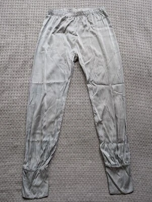 Pantalones Alasdair para mujer 1 plata 100 % seda cintura elástica hechos en Nueva York Foto 1 de 4