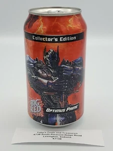 2014 Big Red Collectors Edition Transformers AGE OF Extinction Optimus Prime Can - Picture 1 of 4