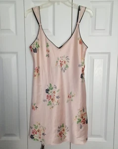 Oscar De La Renta Pink Label Chemise night Gown slip Pink Floral Size M - Picture 1 of 6
