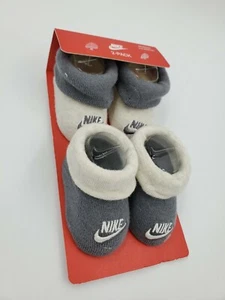 2 Paia Stivaletti Nike Bambino, Taglia 0-6 Mesi, Grigio, Regalo Doccia, L34 - Foto 1 di 2