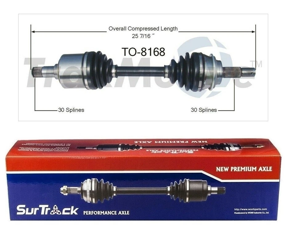 Eje CV SurTrack TO-8168 se adapta a Toyota Tacoma GX470 delantero izquierdo o derecho Foto 1 de 1