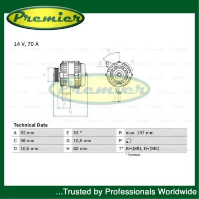 Premier Alternator Fits Peugeot 106 306 Expert Citroen Dispatch ZX Berlingo - Image 1 of 4