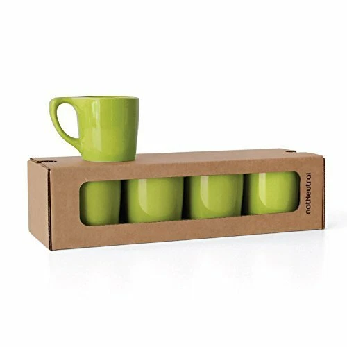 Tazas de café de porcelana notNeutral LINO 10 oz | Juego de 4 (verde loto) Foto 1 de 1