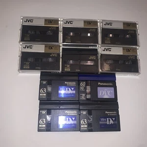 (10) Used Mini DV MiniDV HDV Panasonic JVC 60 Minute Video Tapes Cassettes - Picture 1 of 4