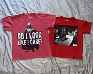 Lot of 2 piece Skater Darth Vader Star Wars red t-shirts Youth S 16.5 by 20 - Picture 1 of 7
