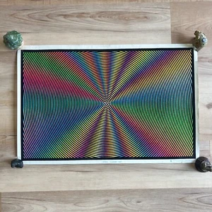 Póster psicodélico de colección de Escorpio ilusión espiral terciopelo luz negra trippy - Imagen 1 de 10