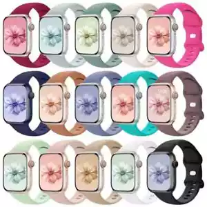 Sport Band For Apple Watch Series 9 8 7 6 5 4 3 SE Silicone Band iWatch Replacement - Picture 1 of 20