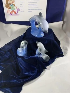 vintage dolphin family ceramic Older Piece - Picture 1 of 9