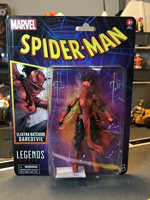 Figura de acción Marvel Legends Retro Series Spider-Man Elektra Natchios Daredevil Foto 1 de 4