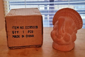 Vintage White washed Terra Cotta Turkey Figurine 5.5x5x5 New in Box - Picture 1 of 7