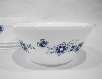 ❤️ 1 Corelle INDIGO BLOOMS 21.5-oz SOUP BOWL Cereal Salad / Dark Blue Floral