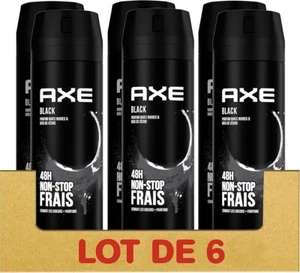 Lot 6 Déodorants "AXE BLACK" Homme Spray 48h NON-STOP FRAIS Parfum Format 200ml - Bild 1 von 5