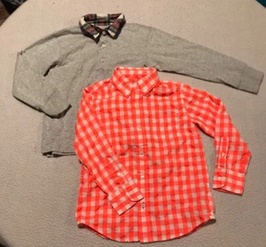 Crewcuts Button Front Neon Shirt & Long Sleeve Polo Shirt Boys (Lot Of Two) 4/5 - Picture 1 of 10