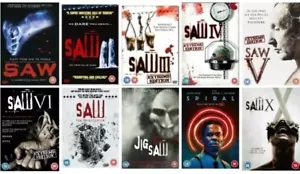 SAW MOVIE FILM 1-10 DVD COLLECTION PART 1 2 3 4 5 6 7 Jigsaw 8 Spiral 9 10 X NEW - Imagen 1 de 1