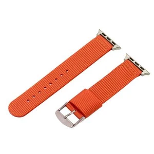 Orange 2 Piece RAF Nylon SS Watch Band for 38mm Apple Watch - Picture 1 of 1