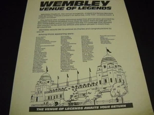 Póster promocional anuncio WEMBLEY 1988 BEE GEES Dire Straits Johnny Marr George Michael - Imagen 1 de 2