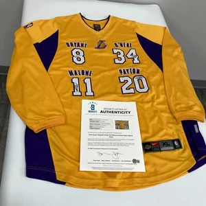 Kobe Bryant Shaquille O'Neal Gary Payton Karl Malone Signed Lakers Jersey BAS - Picture 1 of 15