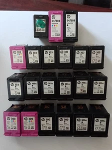 21x empty refillable, original hp ink cartridges, 300/303/338/64-303 - Photo 1/1