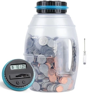 X-Large Piggy Bank for Boys Adults, Digital Coin Counting Bank with LCD Count... - Picture 1 of 8