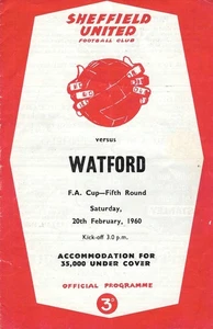SHEFFIELD UNITED V WATFORD ~ FA CUP 5. RUNDE ~ 20. FEBRUAR 1960 - Bild 1 von 1