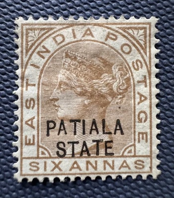 1891-96 PATIALA STATE opt Индия QV 6a SG # 23 MH I6560 - Изображение 1 из 3