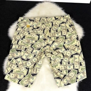 Loudmouth Golf Shorts Womens 34 Bermuda Money Cash Dollar Bills Sport Athletic - Picture 1 of 11