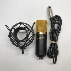 Aukey Condenser Microphone Gold, Holder, Cable Tested - Picture 1 of 7