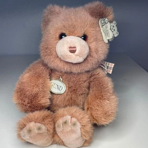 Vintage 1990 Gund Chester Teddybär Plüsch 10 Zoll braun hellbraun kariert Schleife #2164 Etikett - Bild 1 von 13