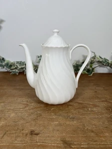 Wedgwood Candlelight Tall Coffee Pot White Bone China - Picture 1 of 8